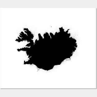 Iceland Black Posters and Art